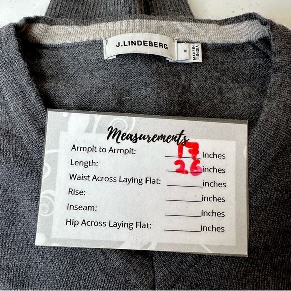 J. Lindeberg Lymann True Merino Gray Melange Sweater Mens Size S - Picture 12 of 12